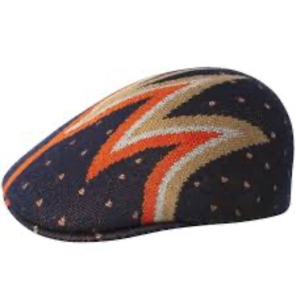 Men’s Kangol Navy Orange Khaki Shock Wave 507 Hat - Picture 1 of 3